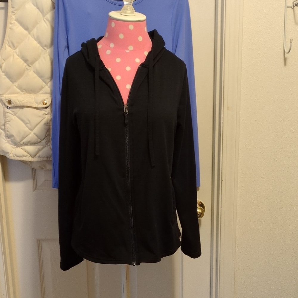 32 Degrees Women's Black Full Zip-Up Hoodie L Lightweight